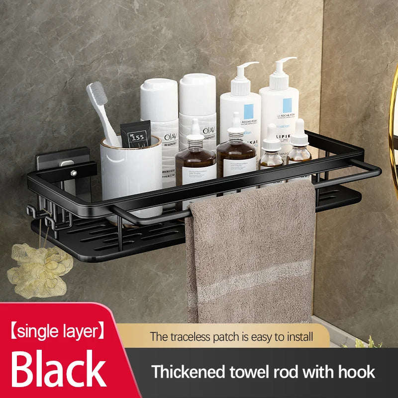 Bathroom Storage Rack Stainless Steel anti Rust Storage Shower Rack Suction Cup Storage Rack Household Storage Appliances