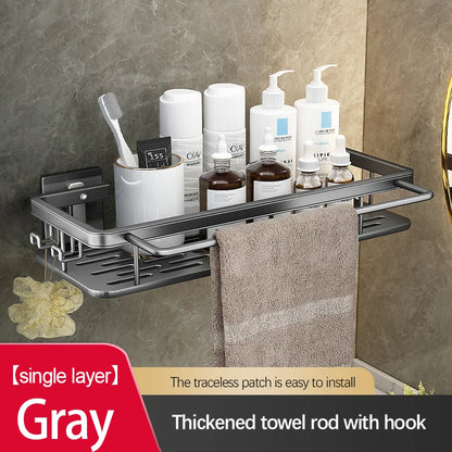Bathroom Storage Rack Stainless Steel anti Rust Storage Shower Rack Suction Cup Storage Rack Household Storage Appliances